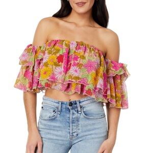 Show Me Your Mumu Rossella Ruffle top- size large